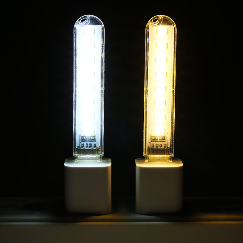3/8 LEDs biały/ciepły biały USB latarka LED Mini światło robocze przenośna latarka Led lampa lampka do czytania USB zasilane oświetlenie komputera