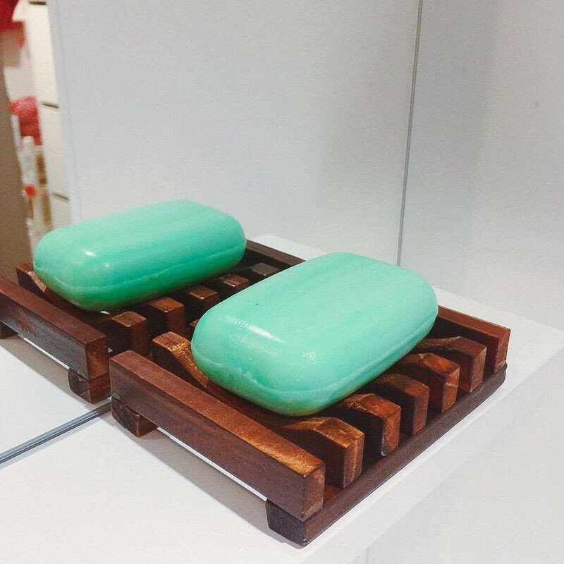 Natural Wooden Soap Dish Wood Soap Tray Holder Storage Soap Rack Plate Box Container For Bath Shower Plate Bathroom