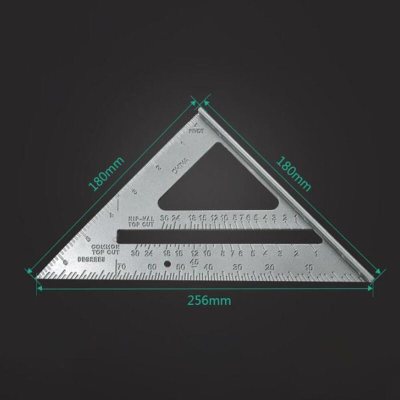 삼각형 룰 90 도 두꺼운 각도 룰 알루미늄 합금 목수 측정 사각형 눈금자 목수 도구 건축