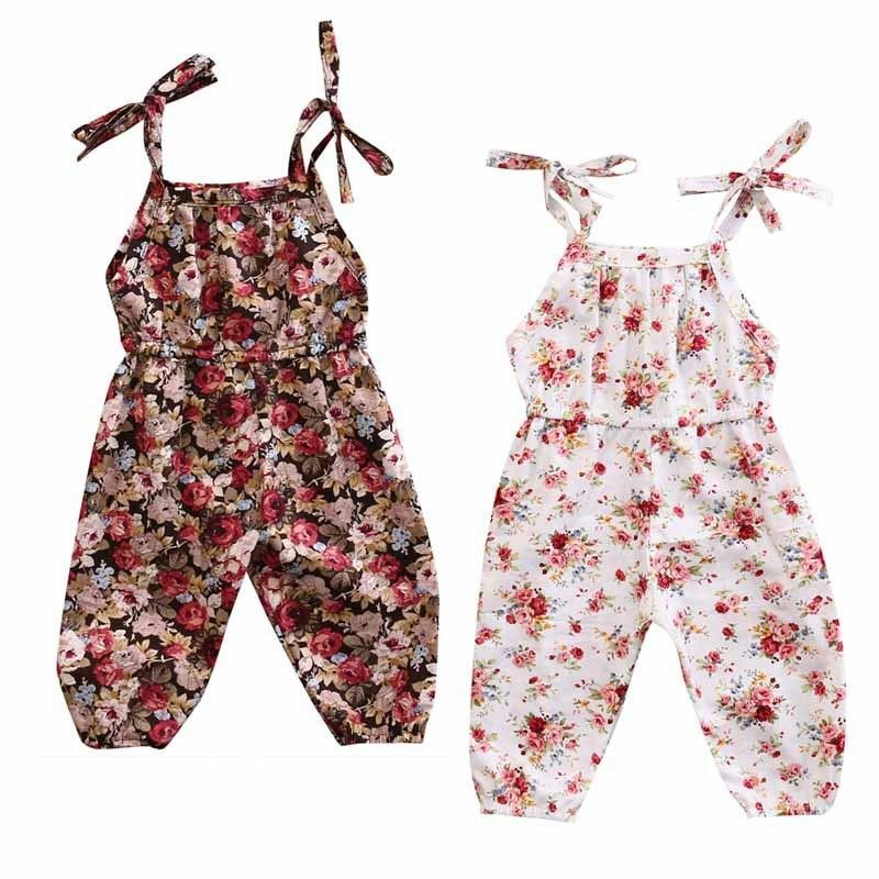 Pudcoco Gadis Pakaian Bayi Bayi Anak-anak Gadis Bunga Baju Monyet Jumpsuit Playsuit Sunsuit Pakaian Pakaian