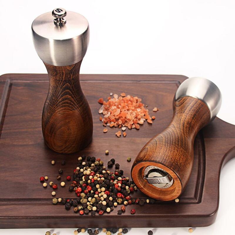 Molinillo de madera para sal y pimienta, mecanismo de precisión Gourmet y sal marina y pimienta de primera calidad