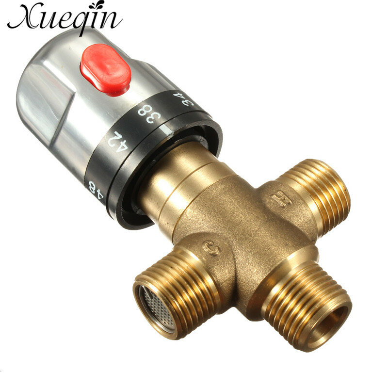 Xueqin-Brass Pipe Termostato Faucet, Válvula Misturadora Termostática, Banheiro Controle De Temperatura Da Água, Cartuchos, 1Pc
