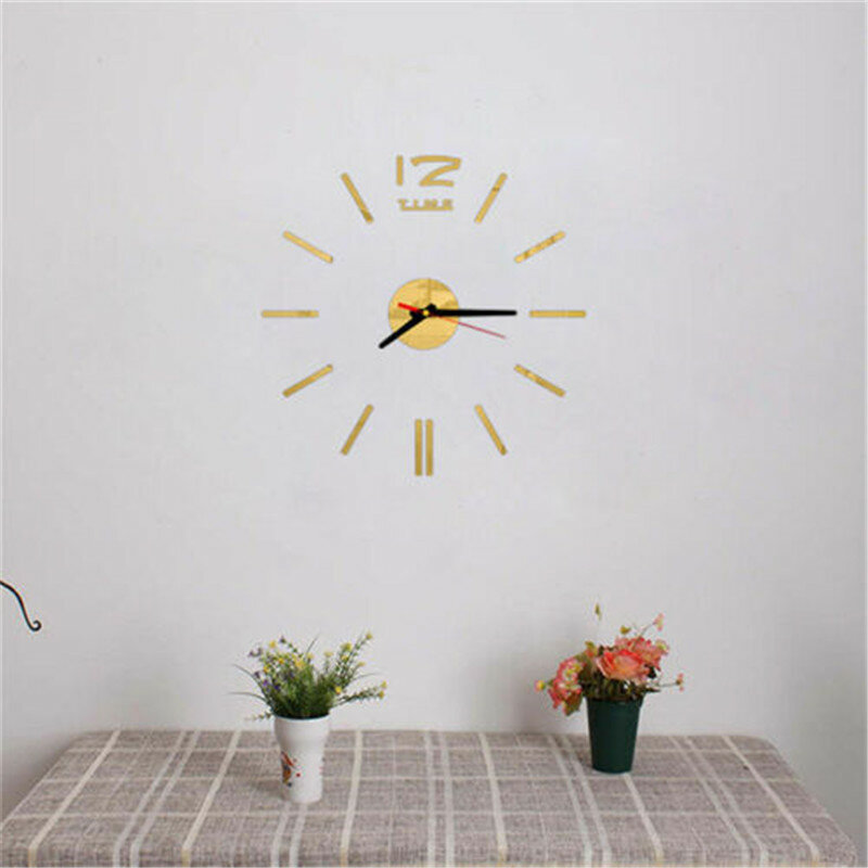 3d diy relógio de parede digital acrílico espelho adesivo de parede relógios de parede decoração da sua casa para sala estar quartzo agulha relógio