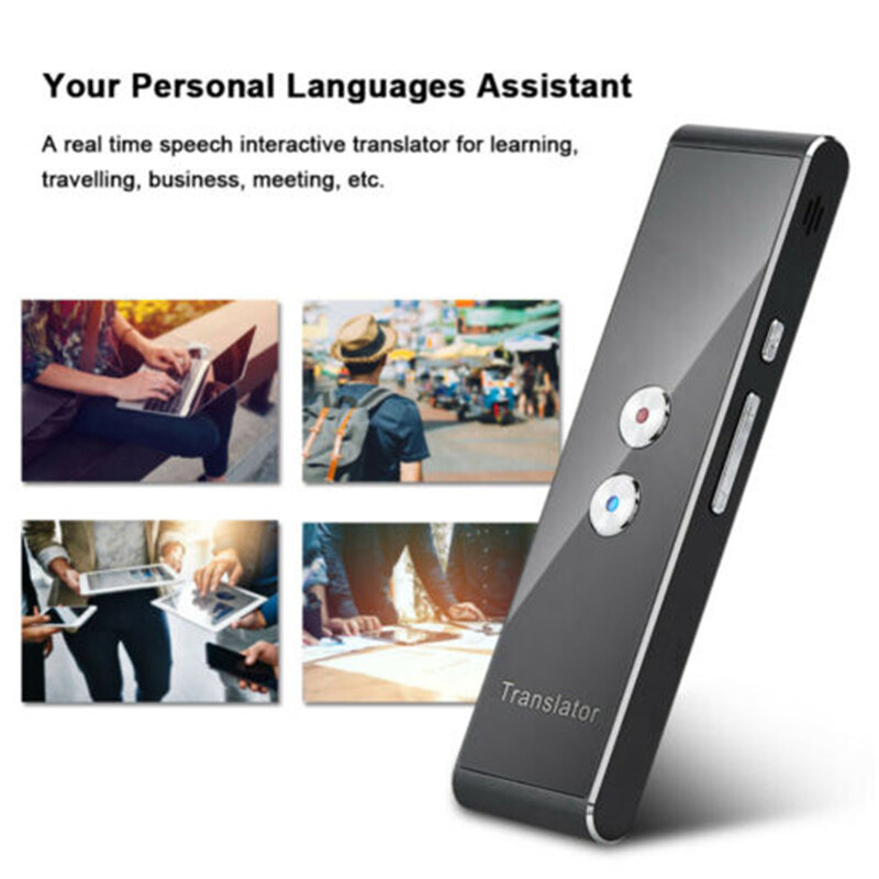 T8 Voice Translator 40 Languages Multi Languages Instant Translate Mini Wireless 2 Way Real Time Translator APP Bluetooth Device