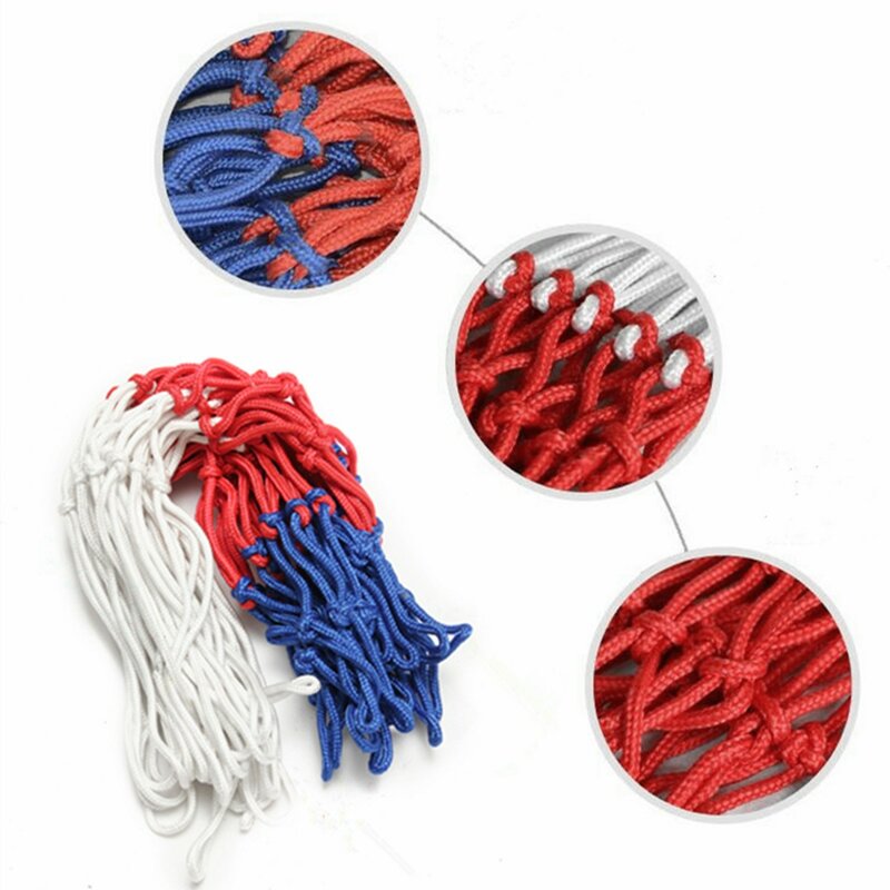 Rede de basquete de nylon resistente, rede de malha durável de aro de 6mm para basquete, jantes de basquete de padrão