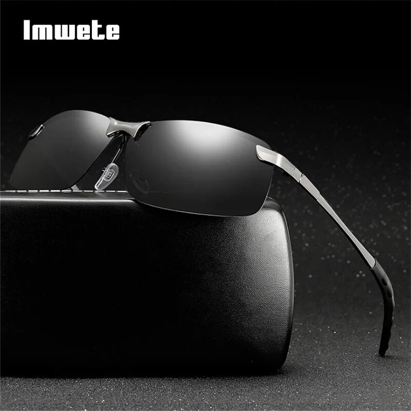 Мужские поляризационные солнцезащитные очки Imwete, аксессуары для вождения автомобиля, антибликовые очки UV400, очки ночного видения