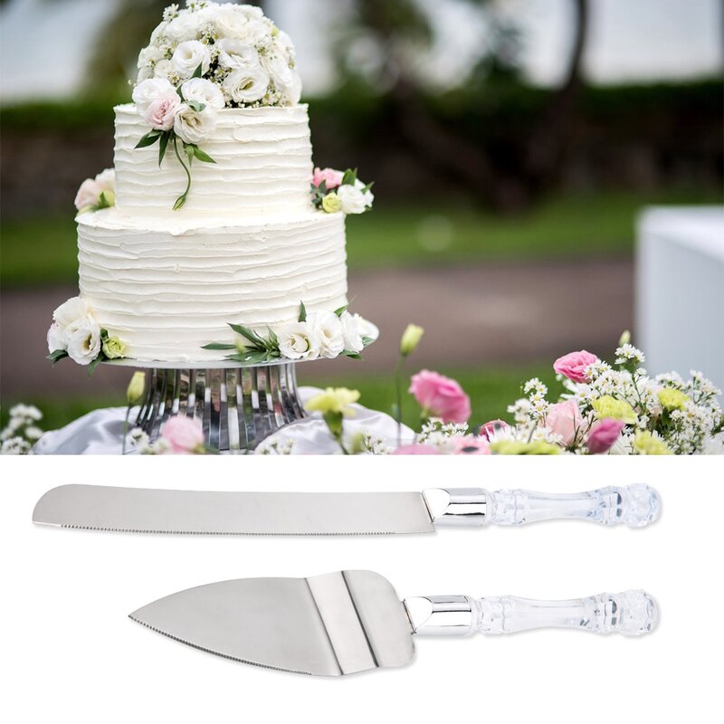 Personalized Flower Resin 2Pcs Wedding Cake Knife Shovel Set Cake Shovel Cutter Knife Set Wedding Cake Birthday Gift Party Decor