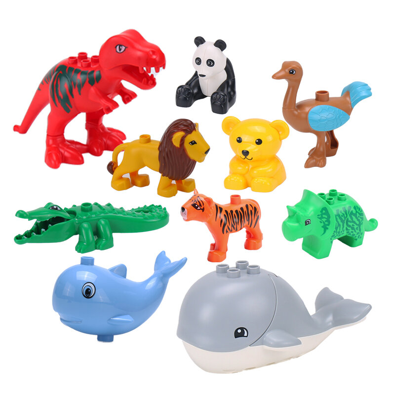 Большие строительные блоки серия "Животные" модельные Фигурки игрушки для детей большие совместимые части игрушек Duploed Leogoed