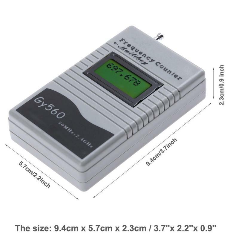 الرقمية عداد التردد 7 أرقام شاشة الكريستال السائل ل اتجاهين جهاز الإرسال والاستقبال اللاسلكي GSM 50 MHz-2.4 GHz GY560 عداد التردد عداد