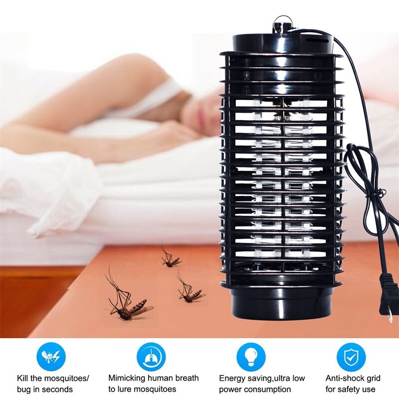 Repelente de mosquitos eléctrico portátil, lámpara antimosquitos, enchufe para UE y EE. UU., 110V/ 220V, luz de noche UV