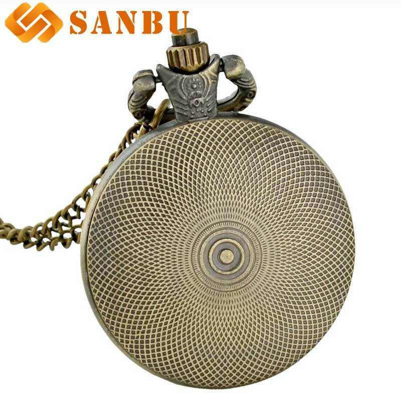 Vintage Bronze United States Army Home Of The Free Quartz Pocket Watch Retro Classic Men Women Pendant Necklace Watches Gifts