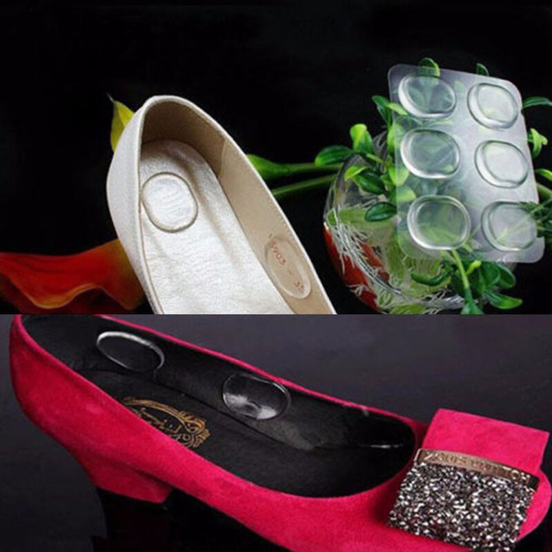 Adesivos de gel de sílica 6 embutido, palmilha pequena redonda, adesivo para proteção dos pés e cuidados