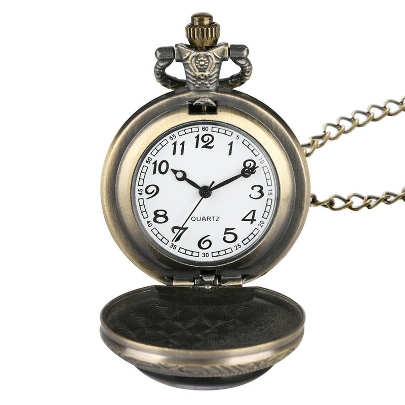 Squisito Design Bitcoin Full Hunter orologio da tasca al quarzo numeri Display pendente orologio uomo donna con collana retrò catena relo