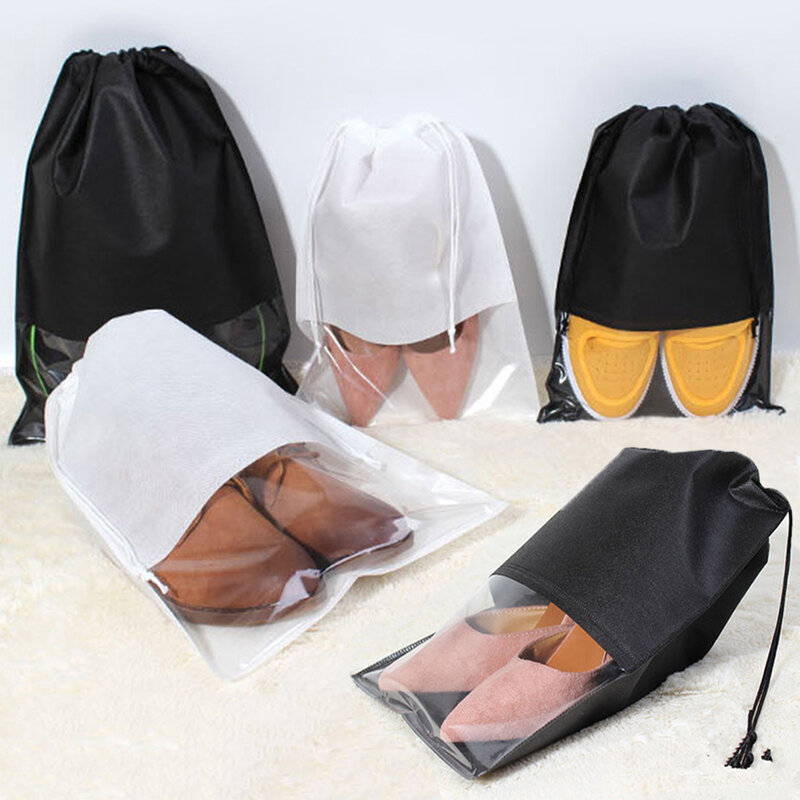Bolsa de zapatos para hombre y mujer, bolso de tela no tejida con cordón para viaje, bolsa de tela, organizador de accesorios de viaje