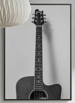 Винтажная декоративная картина на холсте радио-гитара Vogue настенное искусство в скандинавском минималистическом стиле серые постеры и при...