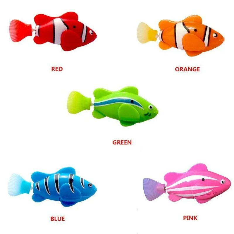 novedad de Pez electrónico divertido para nadar tanque de pesca juguete de mascota con batería activada juguetes de baño decorativos 