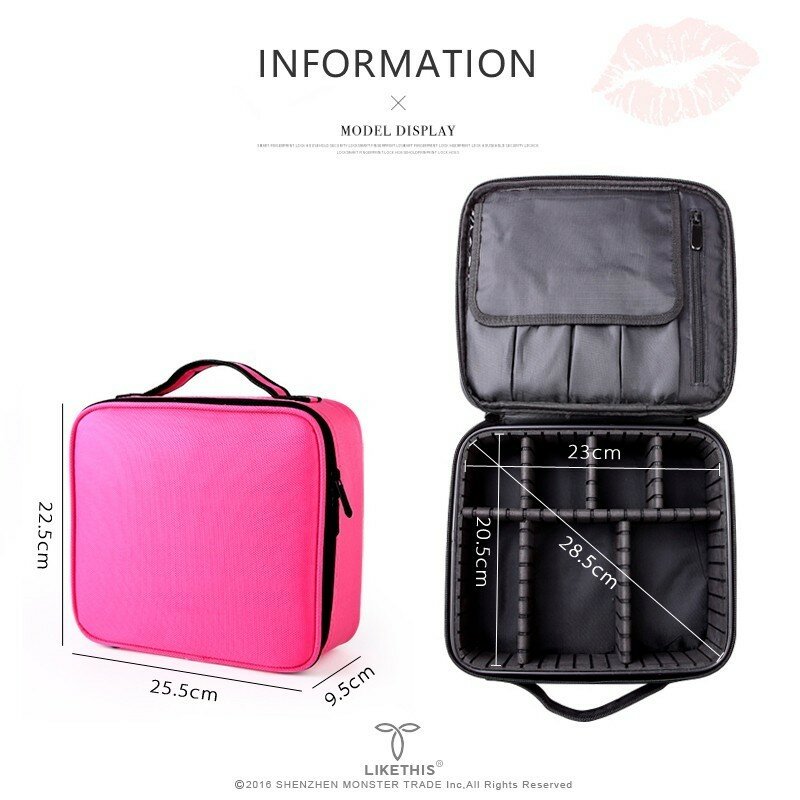 2019 borsa da toilette professionale borsa per cosmetici organizzatore borsa da viaggio per donna custodie per cosmetici di grande capacità per trucco X32