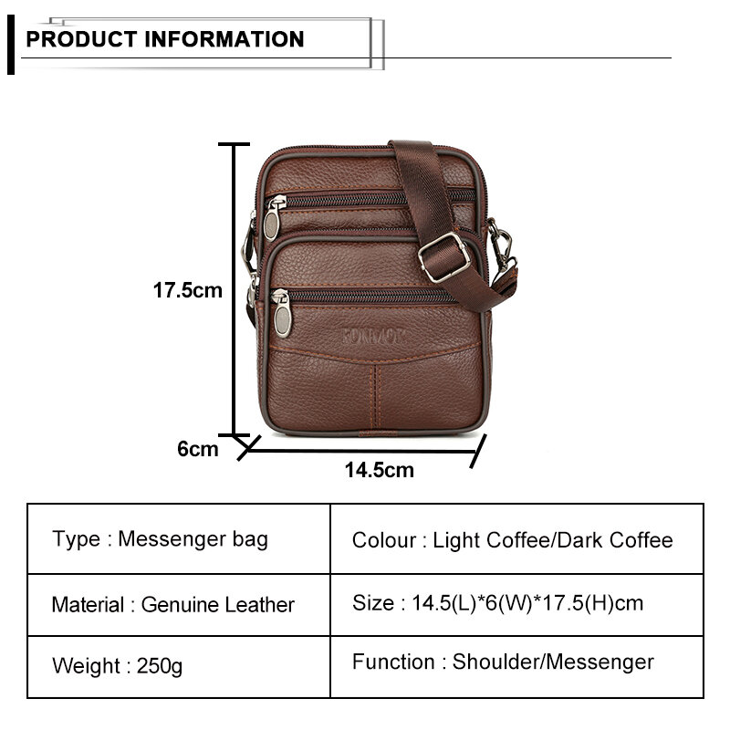 Vintage Leather Bags for Man Genuine Leather Crossbody Bag Men Casual Single Shoulder Bag Male Small Men's Messenger Bags