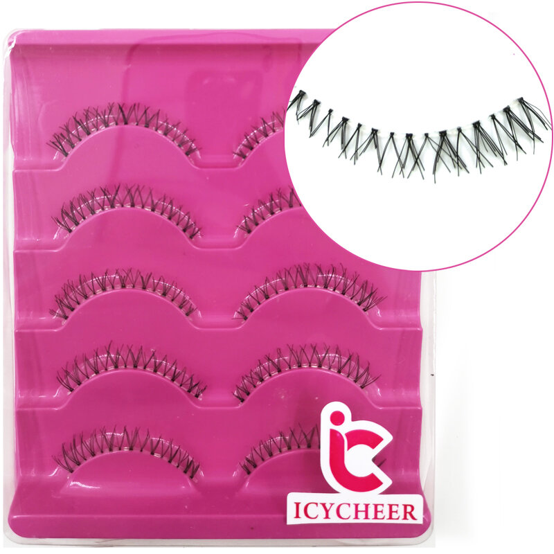 ICYCHEER 5 Pairs  Handmade Eyelashes Natural Lower Under Bottom False Eyelashes Make up Accessories Eyelashes