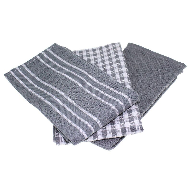 3pcs Kitchen Towels Classic 100% Natural Cotton Tea Towels Dish Cloth Absorbent Lint-Free Machine Tableware Household