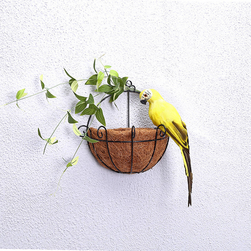 Estatueta artesanal de 25/35 cm, papagaio de penas criativas, estatueta de decoração, pássaro de jardim, decoração e adereços