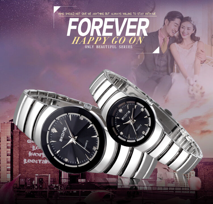 2019New Silver Stainless SteelWatch Diamond Crystal Dial forMenand WomenFashion andLeisure Couple Quartz Watch RelogioFeminino