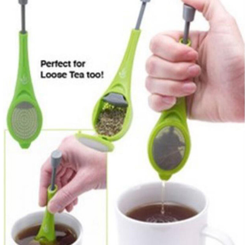 Reusable Tea Strainer Healthy Food Grade Flavor Total Tea Infuser Gadget Swirl Steep Stir Press Plastic Tea Coffee Strainer