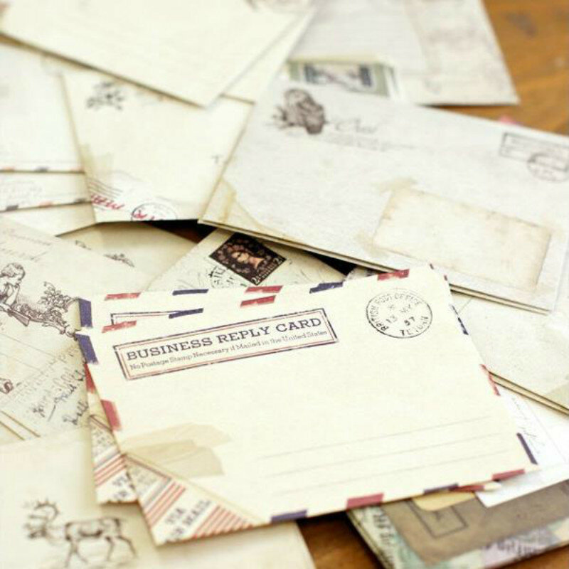 12 Desain Amplop Kertas Lucu Amplop Mini Antik Gaya Eropa untuk Kartu Scrapbooking Hadiah Alat Tulis 03210