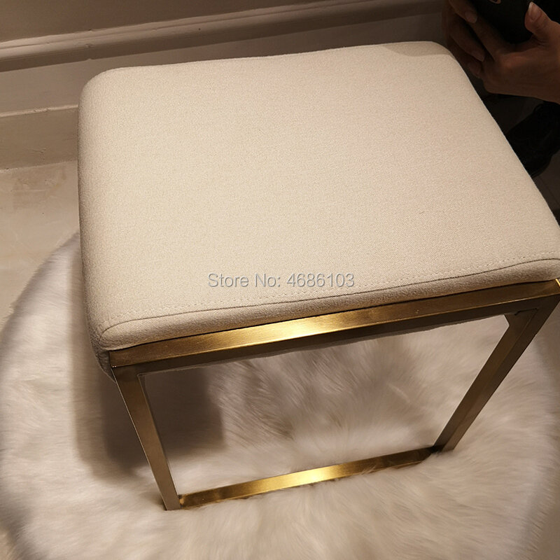 Silla cuadrada de metal dorado para el hogar, muebles nórdicos de lujo, muebles modernos, 2019