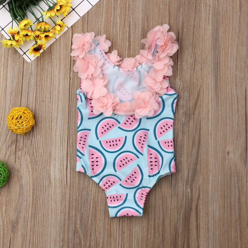 Pudcoco – maillot de bain pastèque pour bébés filles, ensemble une pièce, Bikini, pour enfants de 0 à 4 ans