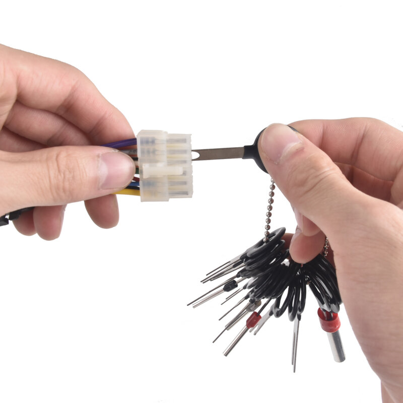 18 PCS Auto Car Plug Circuit Board Wire Harness Terminal สกัดถอด CRIMP PIN กลับเข็มลบชุดเครื่องมือ