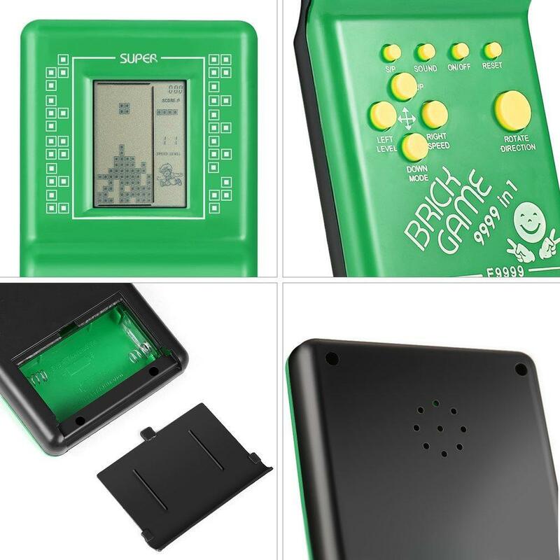 Juego de ladrillos electrónicos para niños, máquina de juegos portátil Tetris, juguetes educativos LCD, envío directo, Color aleatorio