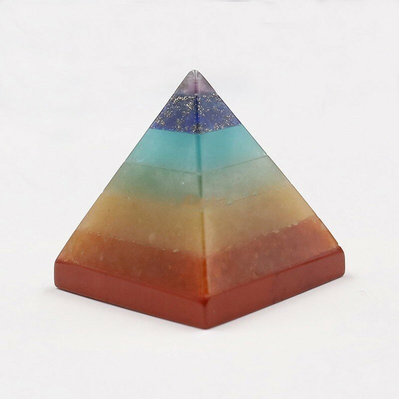 Натуральный высококачественный хрустальный камень цветная чакра Пирамида Йога энергетические разноцветные каменные украшения Улучшение ...