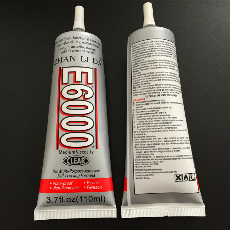 E6000 – Super colle liquide polyvalente industrielle, 110ml, pour écran de téléphone, cristal strass, verre