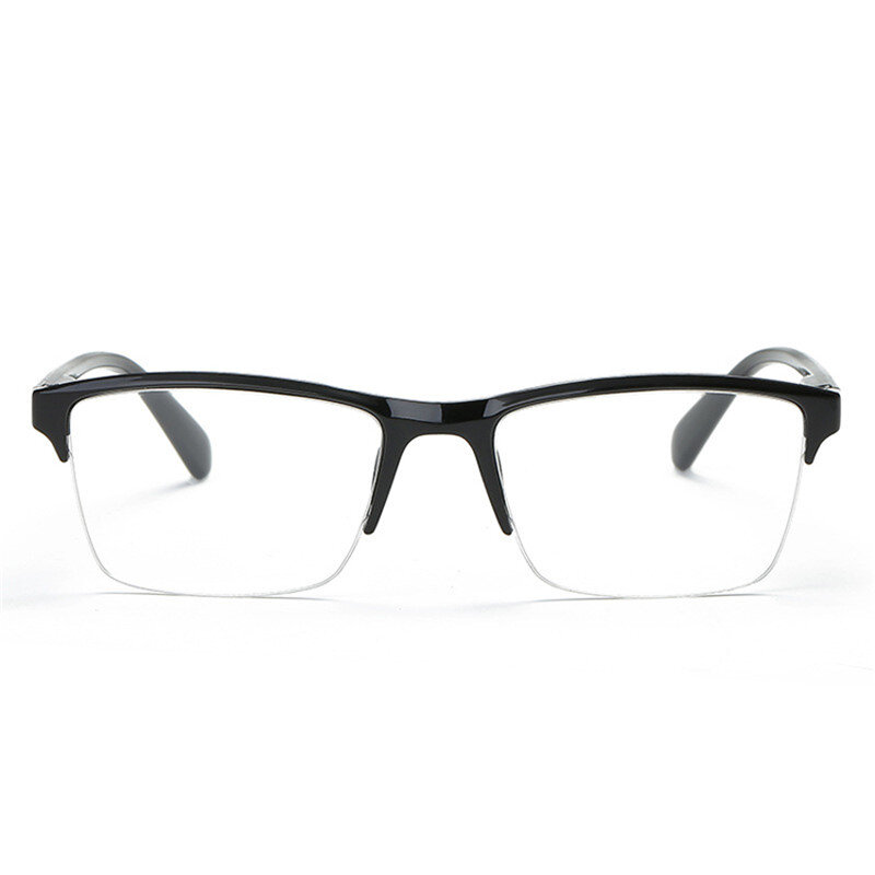 Zilead-gafas de lectura de medio marco para presbicia, lentes transparentes clásicas de resina negra, antifatiga, 1,0 + 1,25 + 1,5 + 1,75 + 2,0 to + 4,0