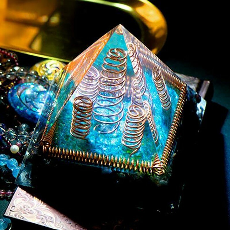 Aura reiki orgone conversor de energia melhorar a fortuna resina artesanato orgonite mineralcrystal chakra pirâmide