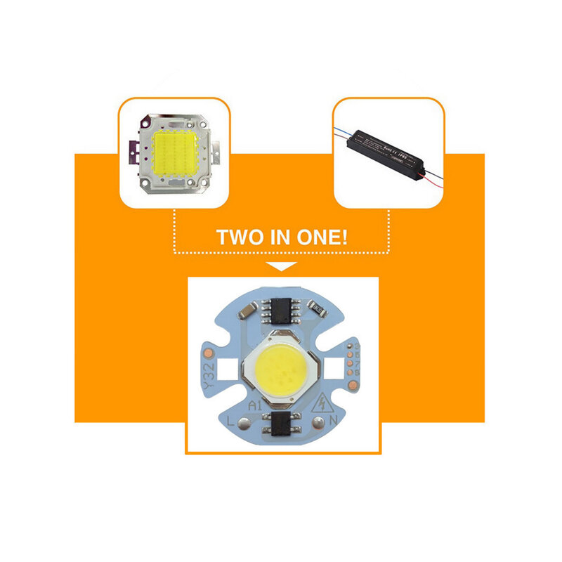 Ampoule LED COB, puce de lampe intelligente IC 220V, 3W 5W 7W 9W Y27 Y32, sans pilote, projecteur, 1 pièce, 10 pièces, 100 pièces
