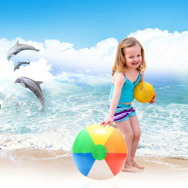Rctown 1 pçs 20cm arco-íris-cor inflável bola de praia pólo de água do miúdo aniversário ano novo natal presente de halloween brinquedo