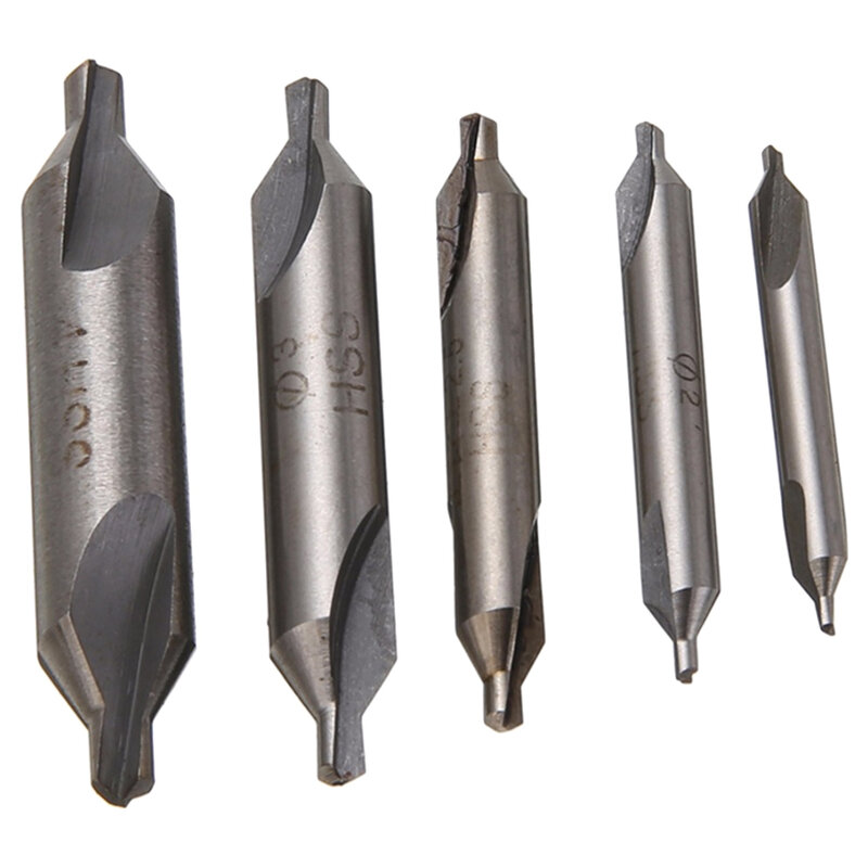 Brocas de centro HSS para herramientas eléctricas, 1,5/2,0/2,5/3/4mm, avellanador de 60 grados, 5 unidades