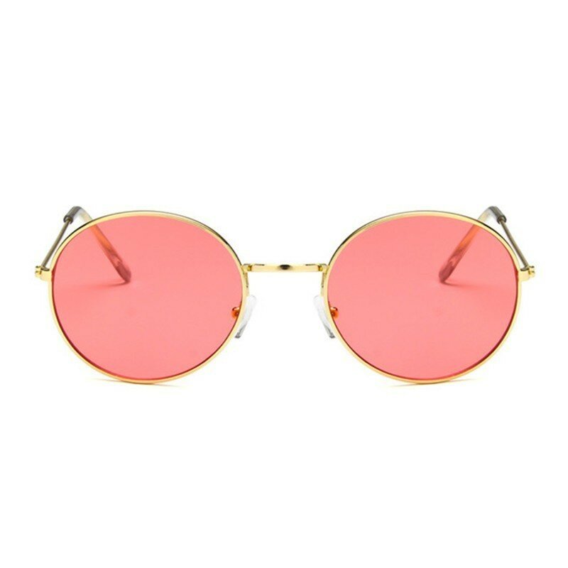 Óculos de sol vintage oval, óculos escuros vintage com armação de metal uv400 para homens e mulheres