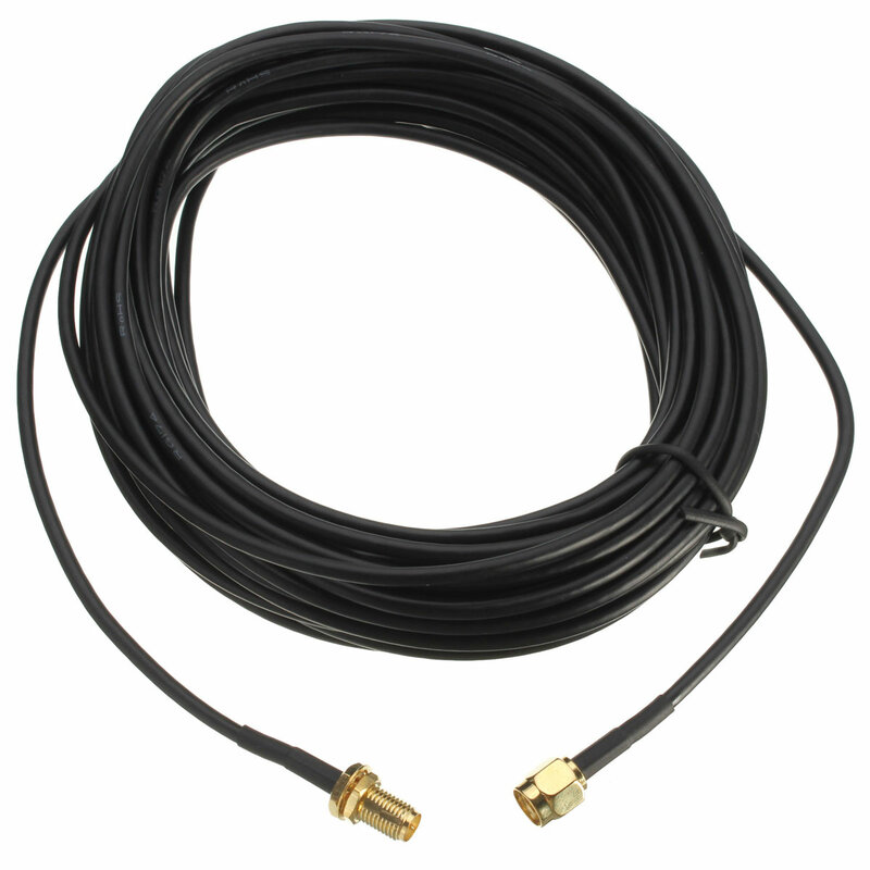 Antenne WiFi mâle-femelle RG174, 1m/5m, câble d'extension, en cuivre pur plaqué or, pour routeur Wlan
