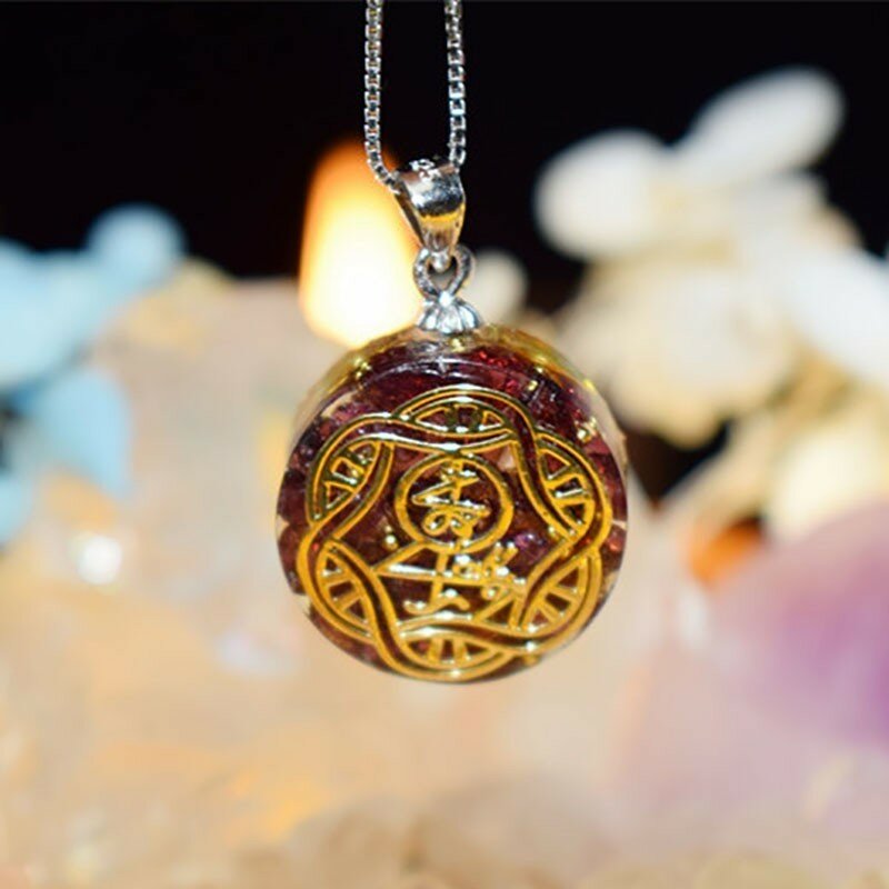 Orgonite Natural Crystal Pendant Necklace Energy Crystal Reiki Charm Pendant Jewelry For Woman Amulet C0105