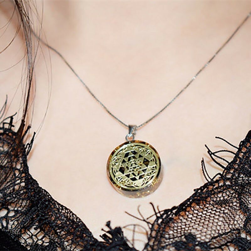 Pingente de cristal natural orgonita, colar cristal de energia reiki joia para mulheres amulet c0105