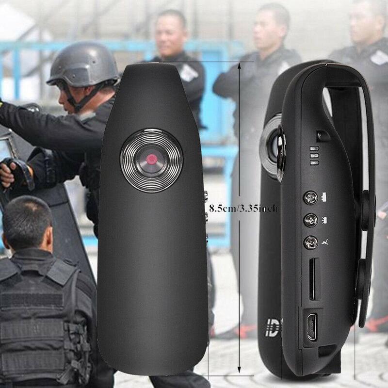 Minicámara de salpicadero HD 1080P, videocámara de cuerpo de policía, motocicleta, cámara de movimiento montada en la parte trasera, enchufe estadounidense, grabación en bucle de 130 °