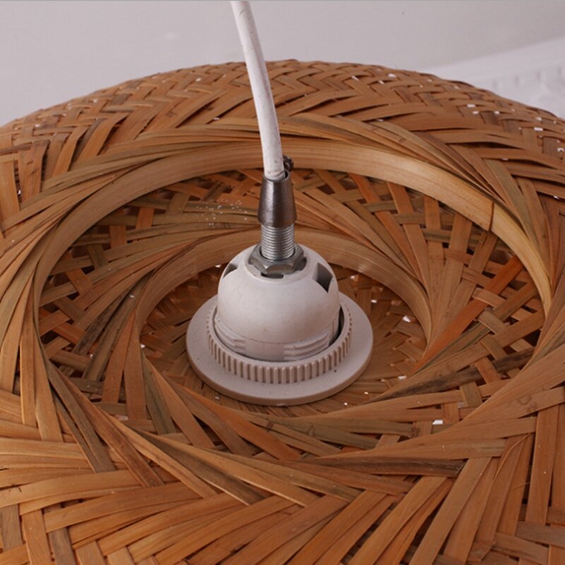 Moderno candelabro tejido a mano de bambú para restaurante hecho a mano