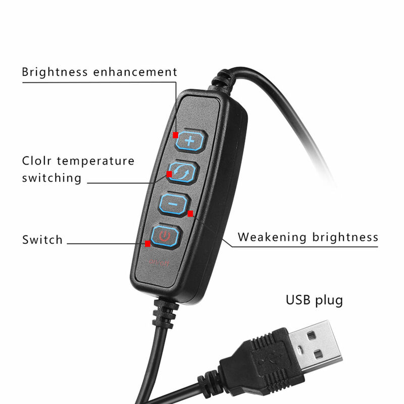 Anillo de luz LED para cámara de estudio, 3 modos, 40W, 5500K, regulable, para teléfono, fotografía, vídeo, negro, 14,5 CM