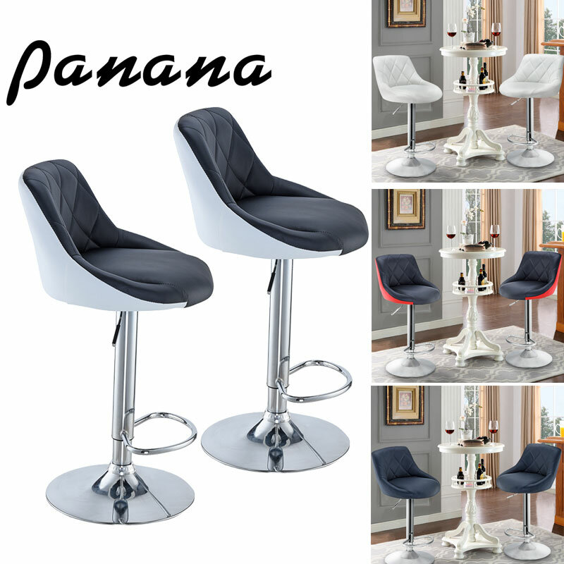 Panana 2pcs Studio Uranus Kitchen Bar Stool Faux Leather Breakfast High Chair Seat Fast shipping