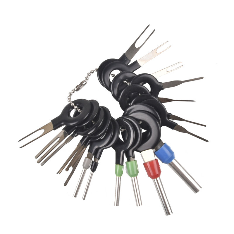 18 Uds Auto macho cables para placas de circuitos arnés Terminal de extracción desmontar Pin aguja trasera quitar Kit de herramienta