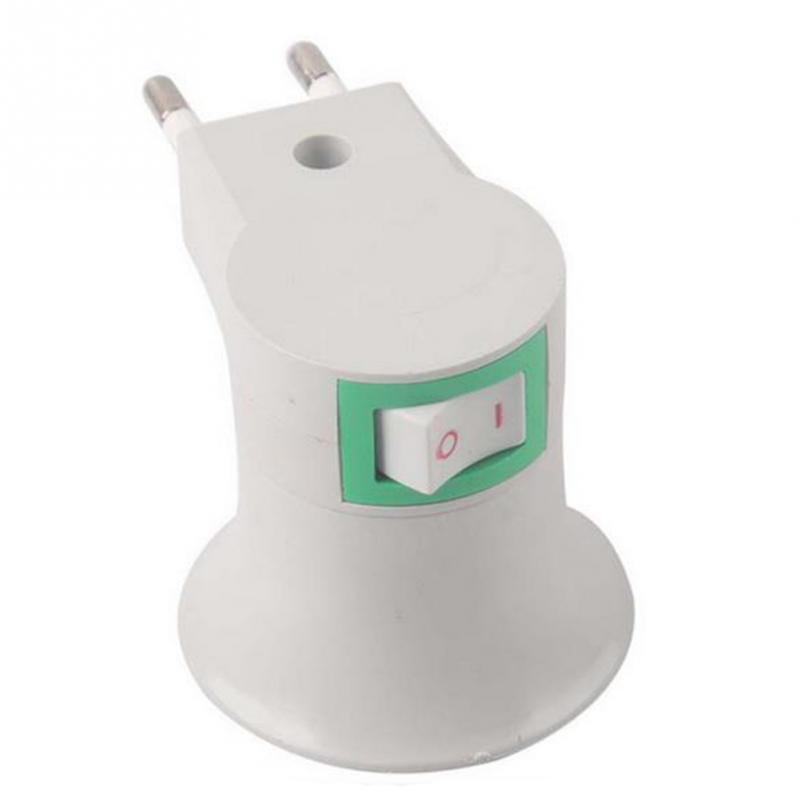 E27 EU plug Lamp Holder converter E27 base socket adapter with on-off control switch night light power Home Lighting accessories