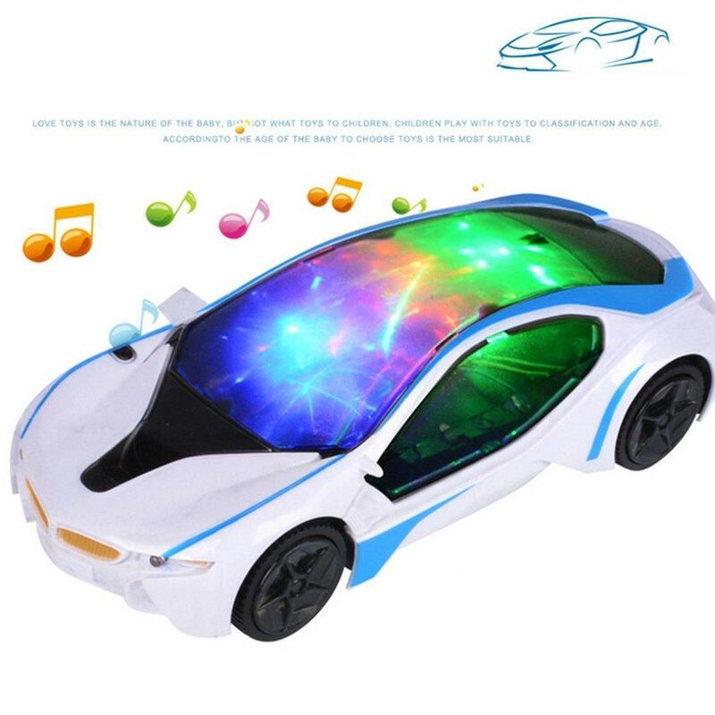 Luz LED para destellear coche de juguete eléctrico, con sonido de música, para niños